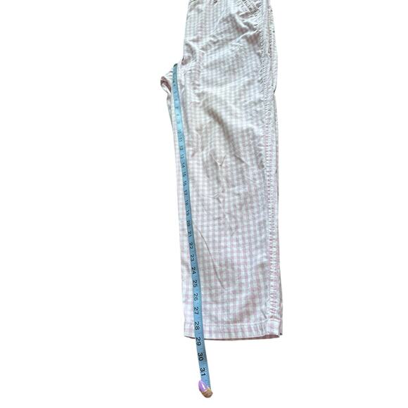 Talbots Relaxed Chino Pants Purple White Gingham Office Straight Leg Size 14 - Picture 12 of 13